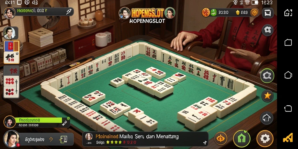Tangkapan layar gameplay HOPENGSLOT dengan tampilan papan Mahjong yang menawan.