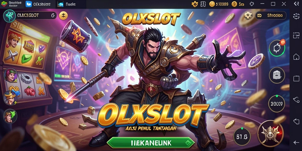 Screenshot utama menunjukkan aksi seru dalam OLXSLOT saat menghadapi musuh.