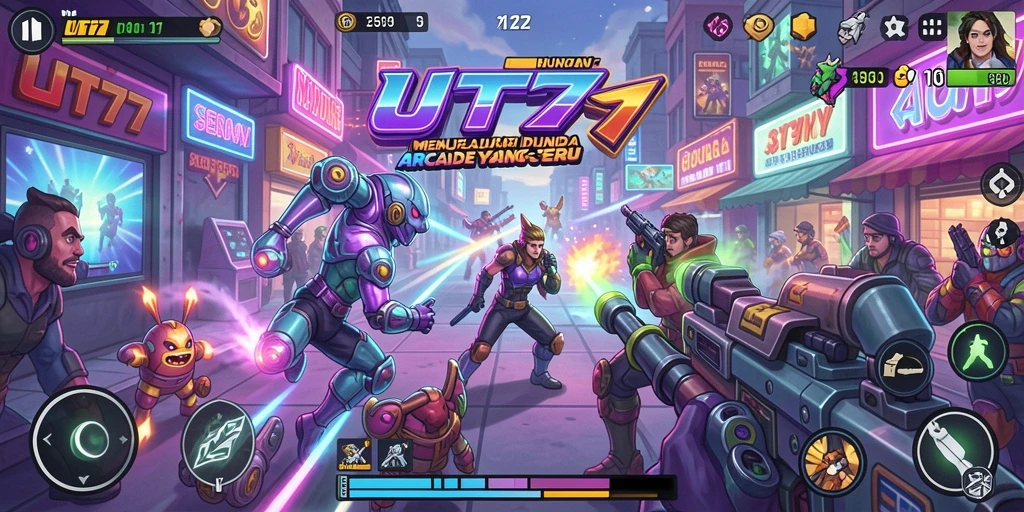 Tampilan utama gameplay UT77 dengan aksi balapan yang mendebarkan.